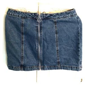 Full zipper jean skirt